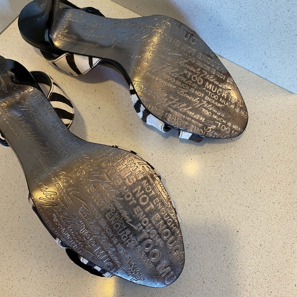 Beverly Feldman zebra print pony hair heels - Picture 4 of 8